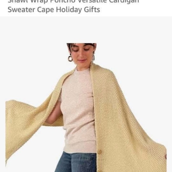 Sweaters - Women's Shawl Wrap Cardigan Sweater - Cream